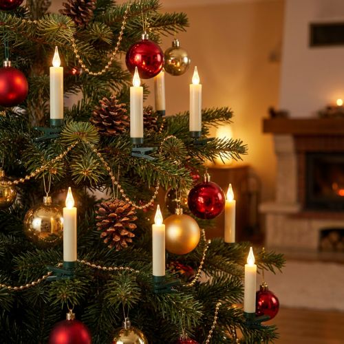 Článok LED sviečky na stromček batérie diaľkové blikanie 10 LED H10cm