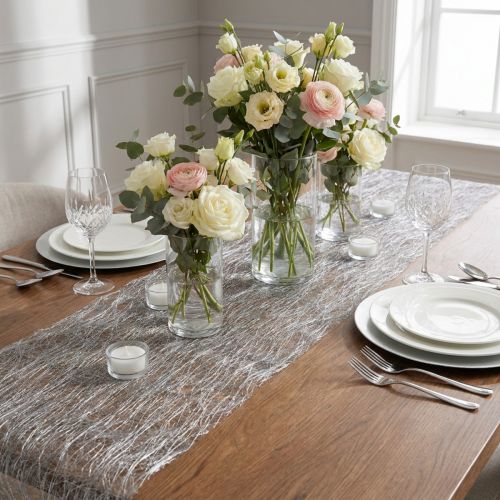 Článok Deco fleece behúň na stôl Sizoweb strieborný 30cm 5m
