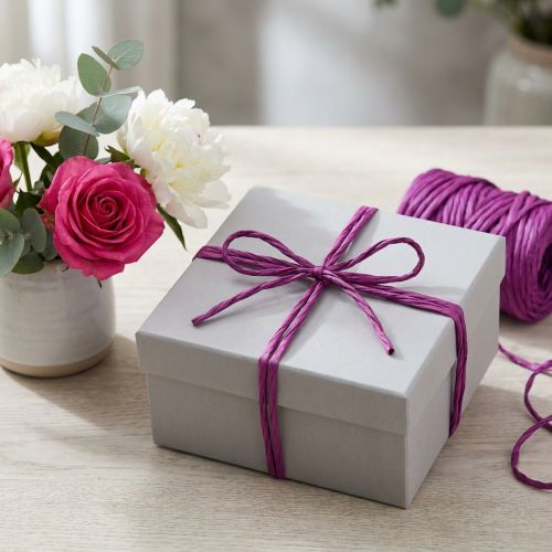 Papierová šnúra 6mm 23m fuchsiová | Floristik24.sk