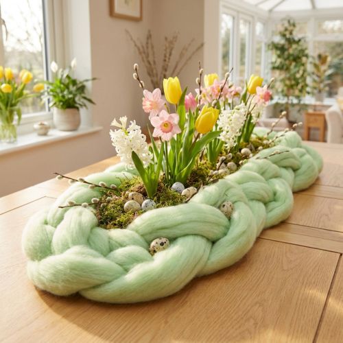 Vlnená plsť šnúra vlna zápalka svetlozelená Ø4–5cm 10m | Floristik24.sk