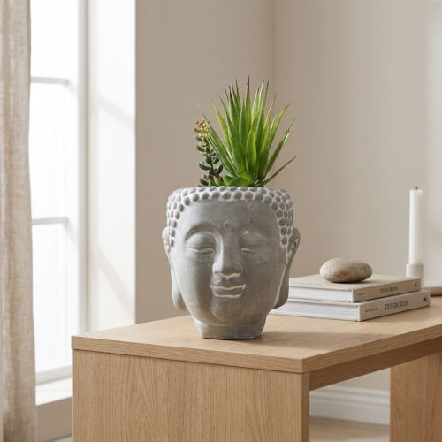 Umelý sukulentný kvetináč Budha Ø12cm V25cm | Floristik24.sk