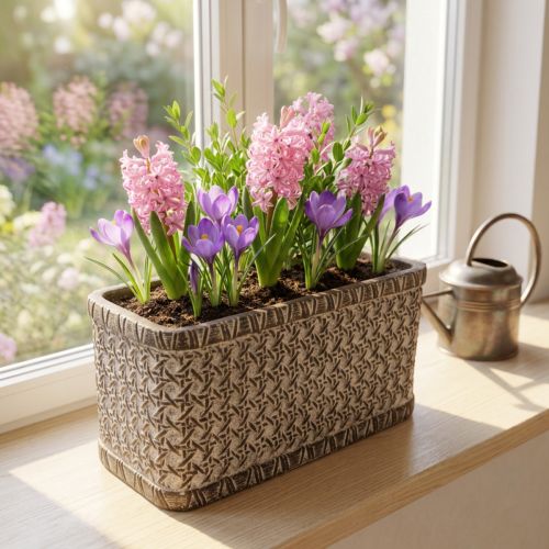 Sadzačka Keramická misa hnedá, biela 23×11×11cm | Floristik24.sk