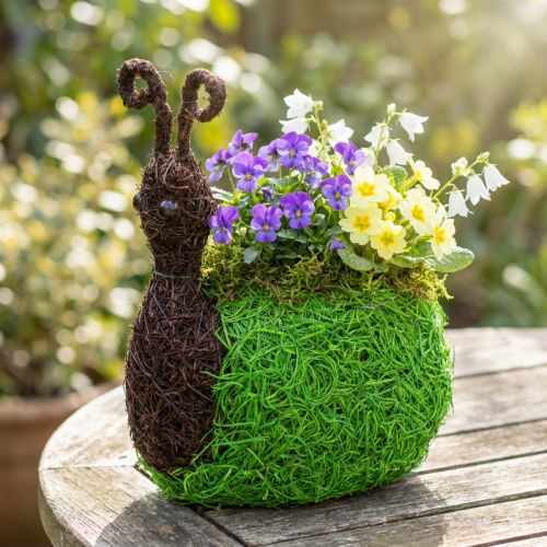 Kvetináč Slimák vinič prírodný, zelený 21x14cm V26cm | Floristik24.sk