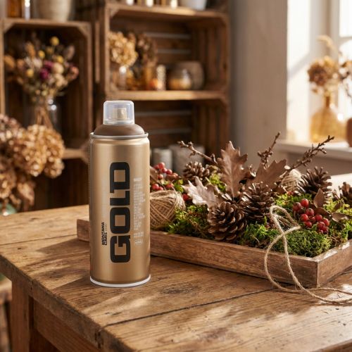 Článok Farba v spreji na dekorácie a remeslá Montana zlatohnedá 400ml
