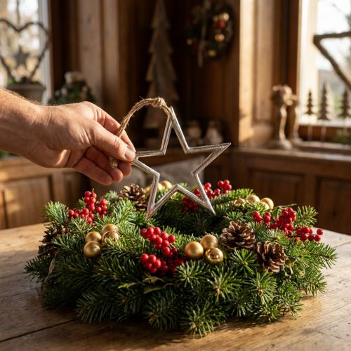 Vianočná dekorácia hviezda, adventná dekorácia, prívesok hviezda strieborná Š15,5cm | Floristik24.sk