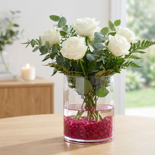 Ozdobné kamene 9mm - 13mm fuchsiová 2kg | Floristik24.sk