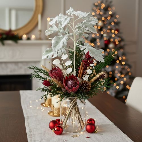 Umelá vetvička Senecio, strieborný list, starček, detailná, 45 cm, 3 kusy | Floristik24.sk