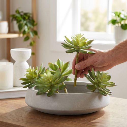 Umelé sukulenty Umelé rastliny zelené Ø10cm 4 ks | Floristik24.sk