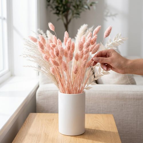 Phalaris ružová lesklá tráva sušená suchá dekorácia 65cm 60g | Floristik24.sk