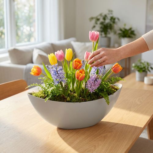 Miska na rastliny 39cm x 12,5cm H13cm svetlošedá, 1ks | Floristik24.sk
