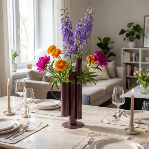 Štíhla, moderná váza na elegantnú dekoráciu stola; exkluzívna dekoratívna váza s výrazným dizajnom; 31 cm | Floristik24.sk