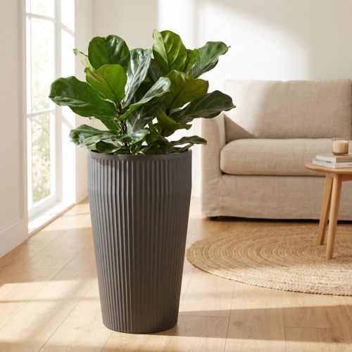 Článok Stojanová váza plastový kvetináč antracit Ø28cm V46,5cm