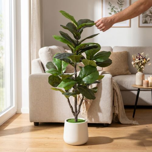 Článok Umelý Ficus lyrata 120 cm dekoratívny do obývačky