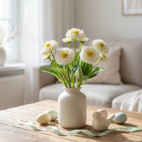 Bellis golier biely 22cm 4ks | Floristik24.sk