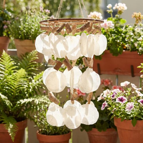 Zvonček Capiz dekorácia mušle Ø30cm V80cm | Floristik24.sk
