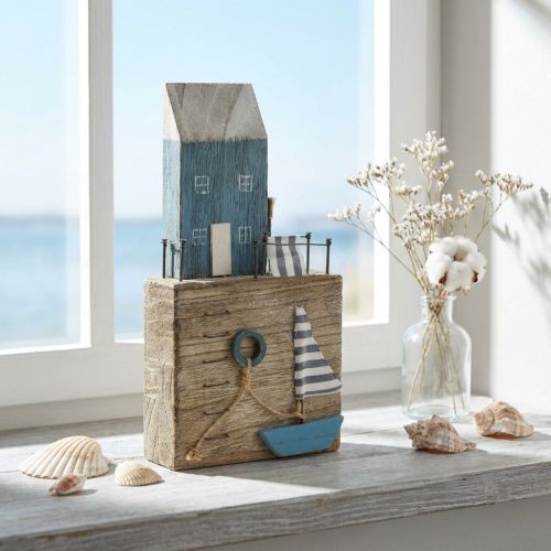 Námorná drevená dekorácia prístavná promenáda Shabby Chic V25,5cm | Floristik24.sk