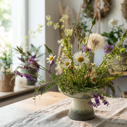 Dekoratívna keramická miska, krémovo sivozelená, Ø20cm, V16cm | Floristik24.sk
