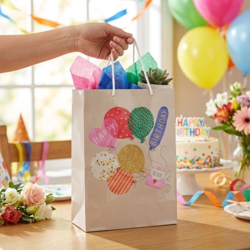 Článok Darčeková taška "Happy Birthday" narodeninová taška papierová 26×14×36cm 2ks