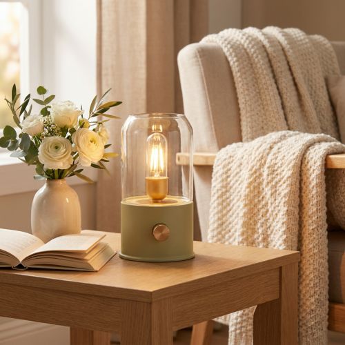 LED stolová lampa Retro stolová lampa Teplá biela zelená V19,5 cm | Floristik24.sk