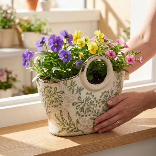 Článok Keramické vrecko na pestovanie do obývačky a na balkón 21 cm