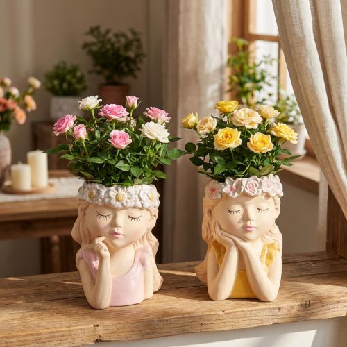 Kvetináč Ceramic Dreaming Girl Assorted H19,5cm 2ks | Floristik24.sk