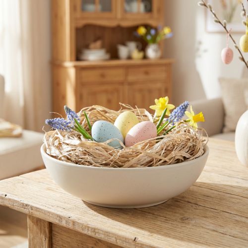 Článok Prírodné rastlinné vlákna, jutové vlákno, bielo prané, 300 g, dekorácia svojpomocne, kvetinárstvo