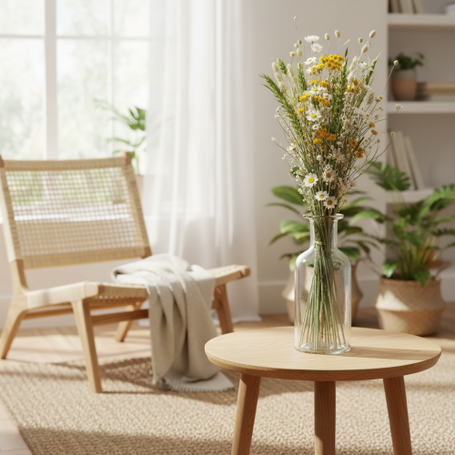 položky Kytica sušených kvetov, elegantná kytica sušených kvetov do obývačky, 50 cm
