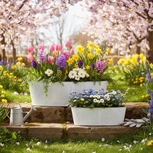 položky Oválna kovová miska v bielej a striebornej farbe, 32,5 cm/37 cm, sada 2 kusov