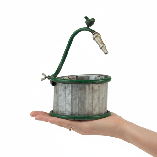 položky Kovový kvetináč, dažďový sud, dizajn vtáka, dekorácia na balkón, Ø15,5 cm