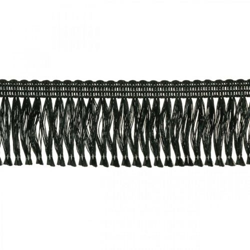Floristik24 Strapcová stuha, kordónový lem, leonské strapce čierne W4cm L25m