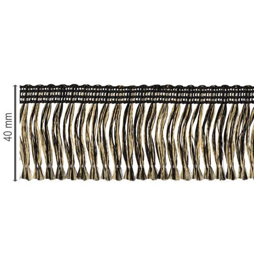 položky Čierno-zlatý strapcový lem 4 cm x 25 m - Ideálny na ozdobu vencov, smútočnej stuhy a vintage doplnkov.
