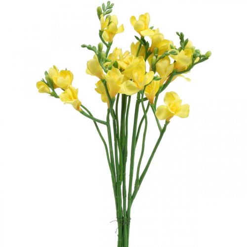 Floristik24 Frézie, umelé kvety, frézie v zväzku žltá L64cm 6ks