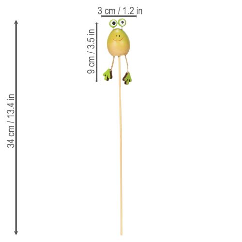položky Záhradné kolíky v tvare žaby na zdobenie kvetináčov na jar alebo v lete, 34 cm, 6 kusov