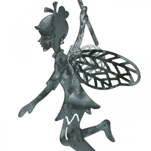 Floristik24 Jarná dekorácia, škriatok s púpavou, deko prívesok kvetinová víla, kovová dekorácia 3 kusy