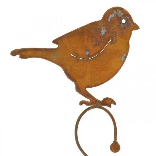 položky Dekoračný vtáčik z kovu, vešiak na jedlo, záhradná dekorácia patina L38cm