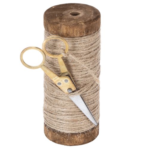 položky Cievka priadze s ozdobnými nožnicami Ø6,5 cm V15 cm 2 ks Vintage štýl