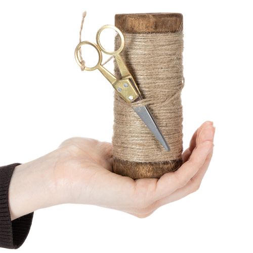 položky Cievka priadze s ozdobnými nožnicami Ø6,5 cm V15 cm 2 ks Vintage štýl