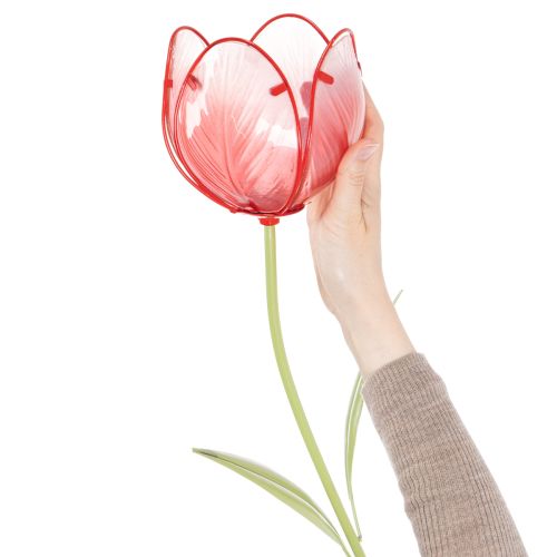 položky Záhradný kolík z tulipánov zo skla - krásna dekorácia do záhrady a na balkón, 94 cm