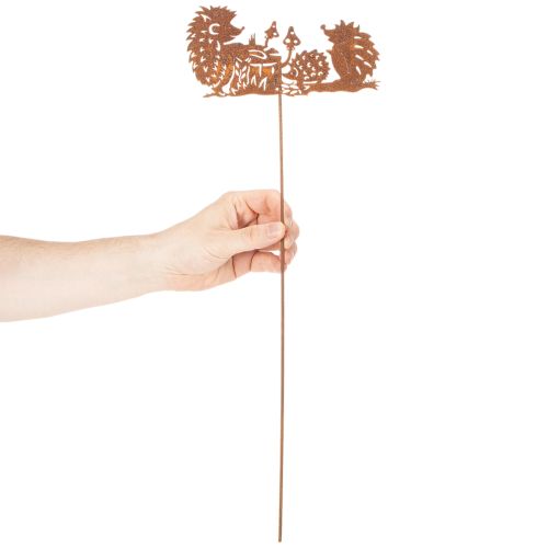 Záhradná dekorácia s motívom ježka s hrdzou na leto a jeseň 53 cm | Floristik24.sk