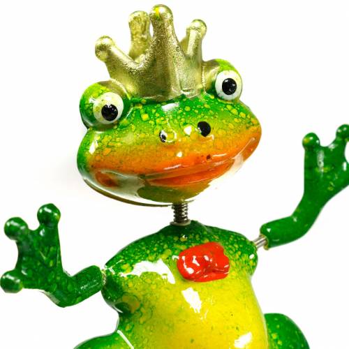 položky Záhradná žaba kráľ s kovovou pružinou zelená, žltá, zlatá V68,5 cm