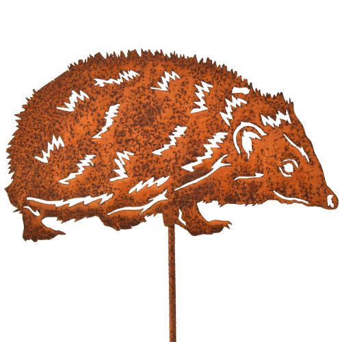 Záhradný kolík ježko kovová patina jeseň 15x8cm 4ks
