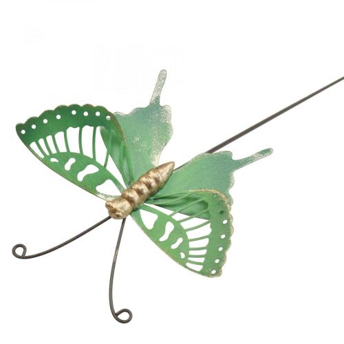položky Záhradný kolík kovový motýľ zelené zlato 12x10/46cm