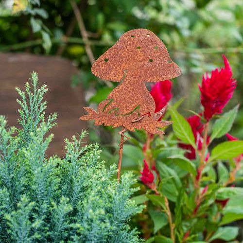 položky Záhradný kolík hríb hrdza muchovník jesenná dekorácia záhradka 47cm
