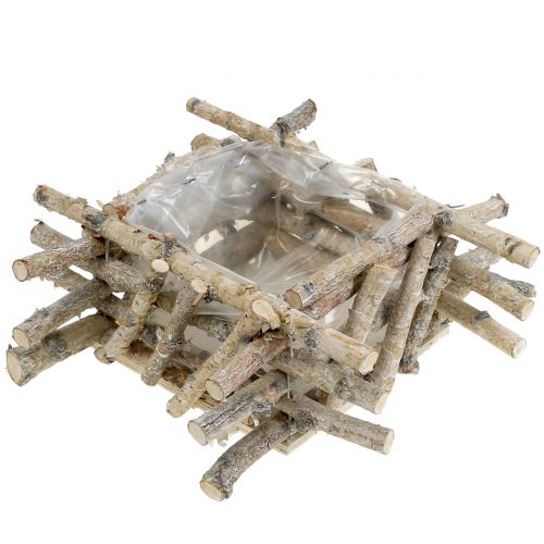 Floristik24 Kvetináč brezové konáre umyté na bielo 28cm x 28cm V10cm