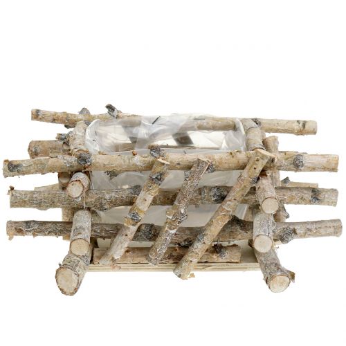 Floristik24 Kvetináč brezové konáre umyté na bielo 28cm x 28cm V10cm