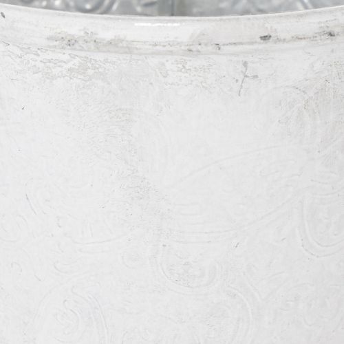 položky Okrasný kvetináč, kovový kvetináč, biely, Ø18,5 cm, V18 cm