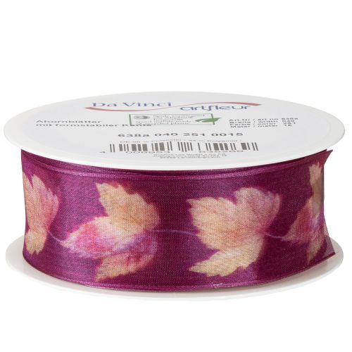 položky Darčeková stuha javorové listy fialová stuha jesenná 40mm 15m