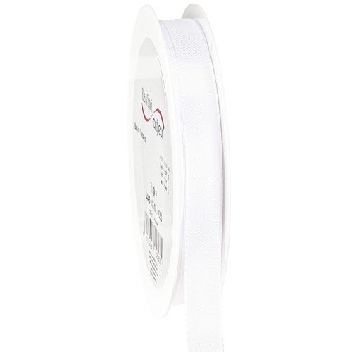 Darčeková stuha, dekoračná stuha, taftová stuha biela 15mm 50m