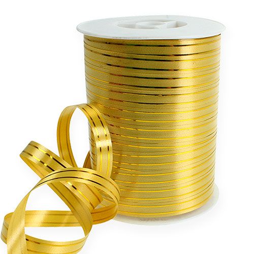 Floristik24 Delená stuha 2 zlaté pruhy na zlate 10mm 250m