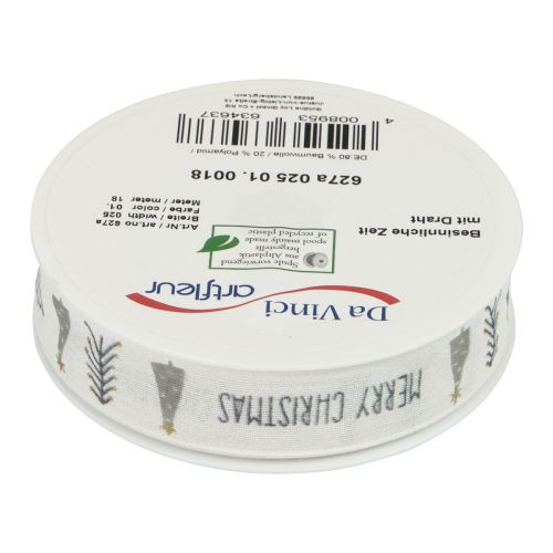 položky Darčeková stuha Vianočná Veselé Vianoce sivá 25mm 18m